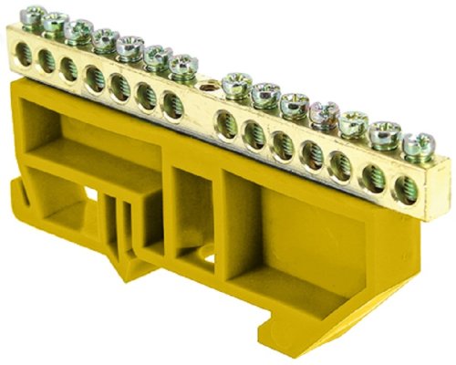 Шина неизолированная EKF PROxima PE "земля" ШНИ-6х9-14-Д-Ж 14 групп желтый картинка 